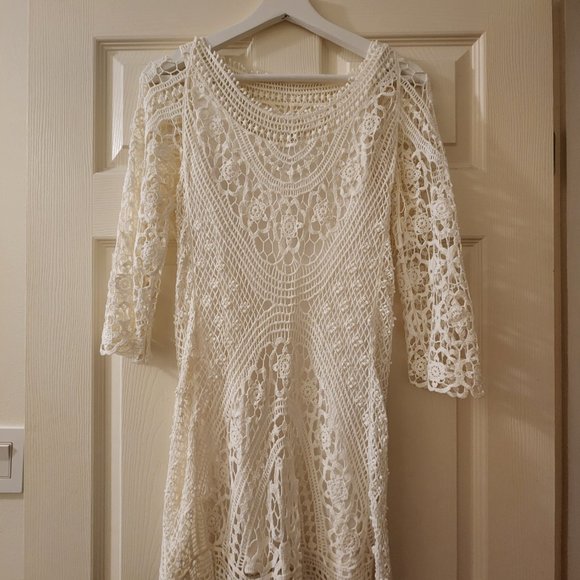 White Lace Mini Dress - Picture 2 of 3